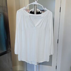 Soho White Long Sleeve Blouse